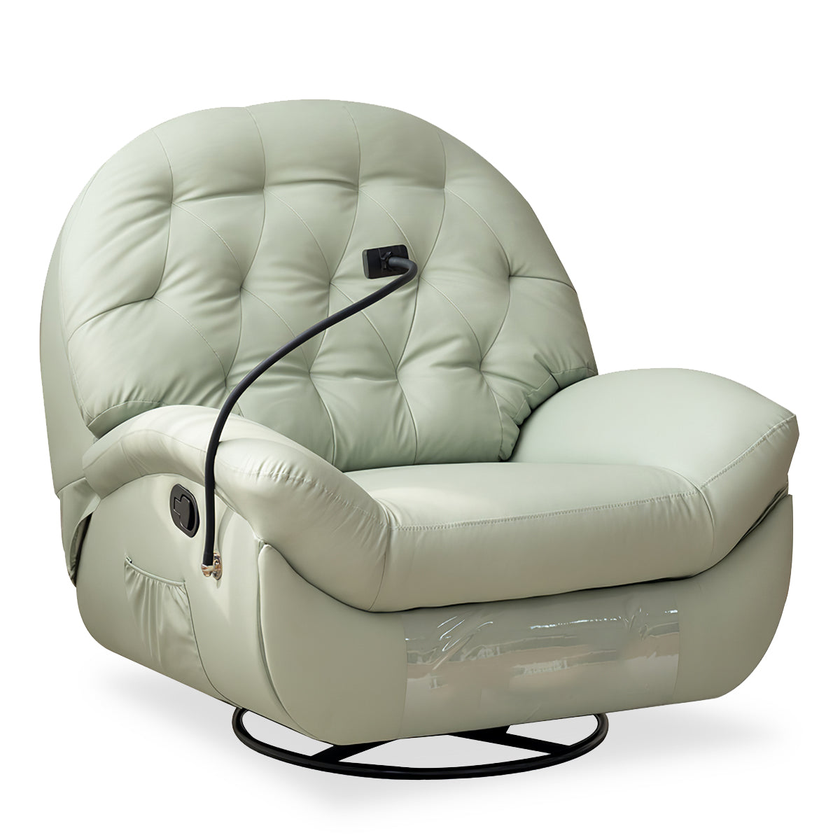 Half-Round Backrest Recliner Sofa with Phone Holder