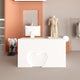 Sleek Minimalist Reception Desk with Decorative Heart LED Accent