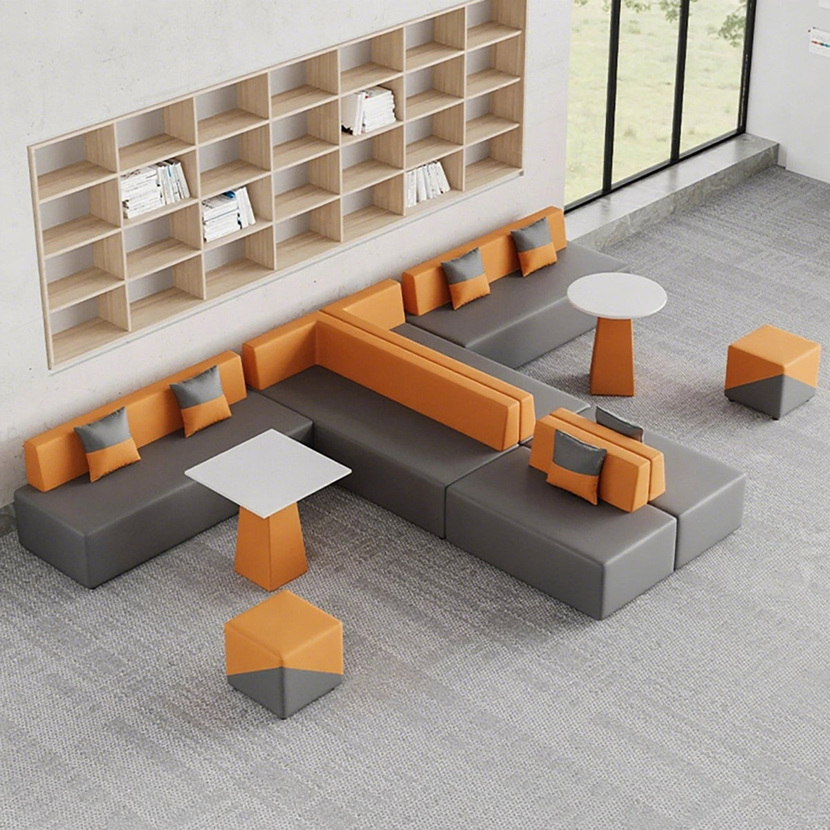 Timeless Stylish Sectional Sofa Featuring Two-Tone Color Blocking