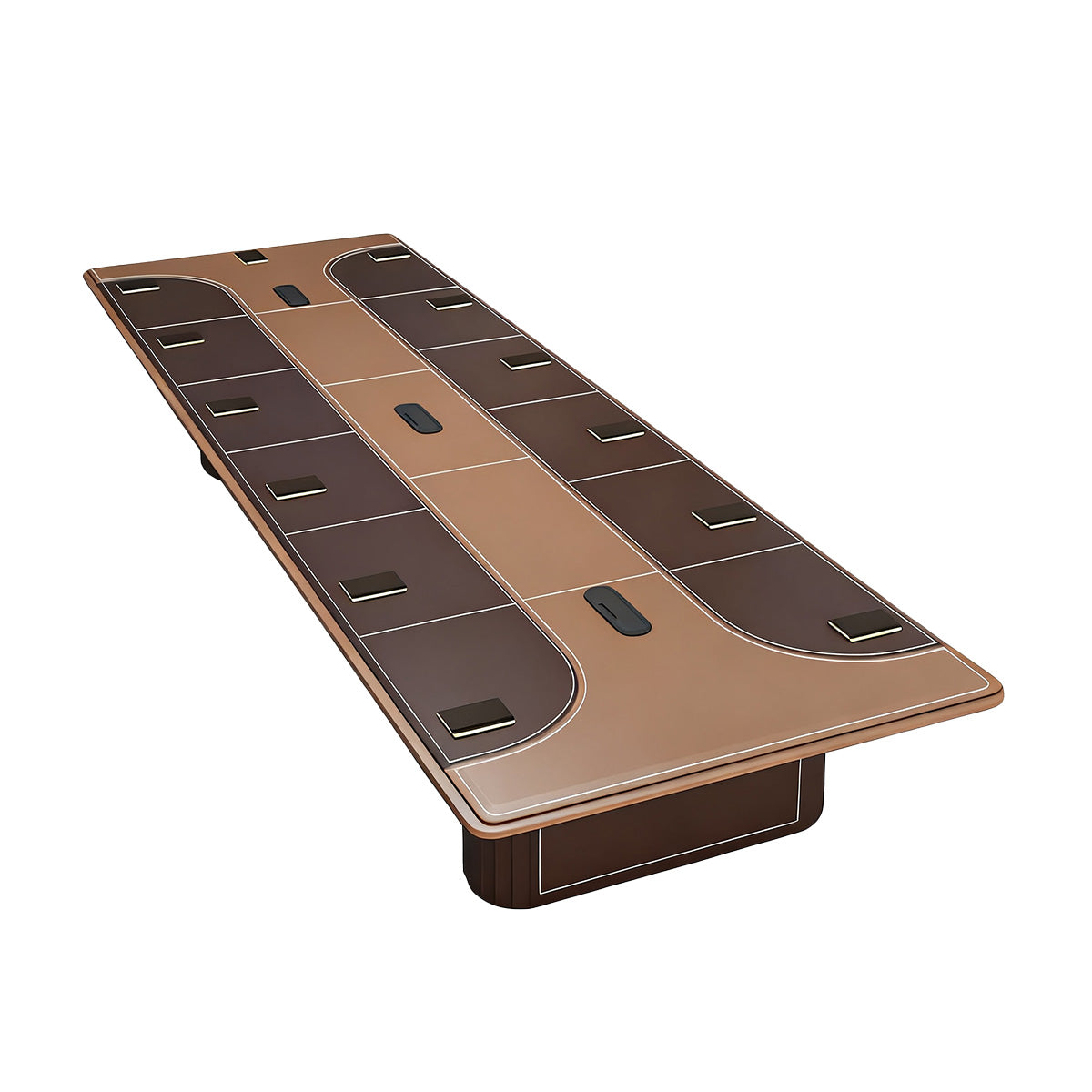 Modern Leather Conference Table with Eco Friendly Material and Cable Management