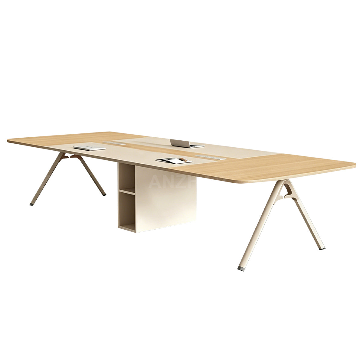 Conference Table, Natural Oak, Natural Oak finish, L94" x W47" x H30", for meeting room or boardroom, modern boardroom furniture