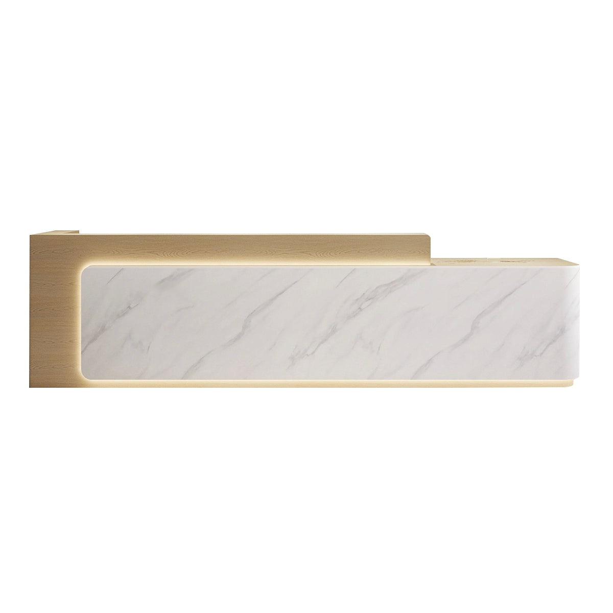 Sleek Premium Reception Desk with LED Lighting for Modern Offices