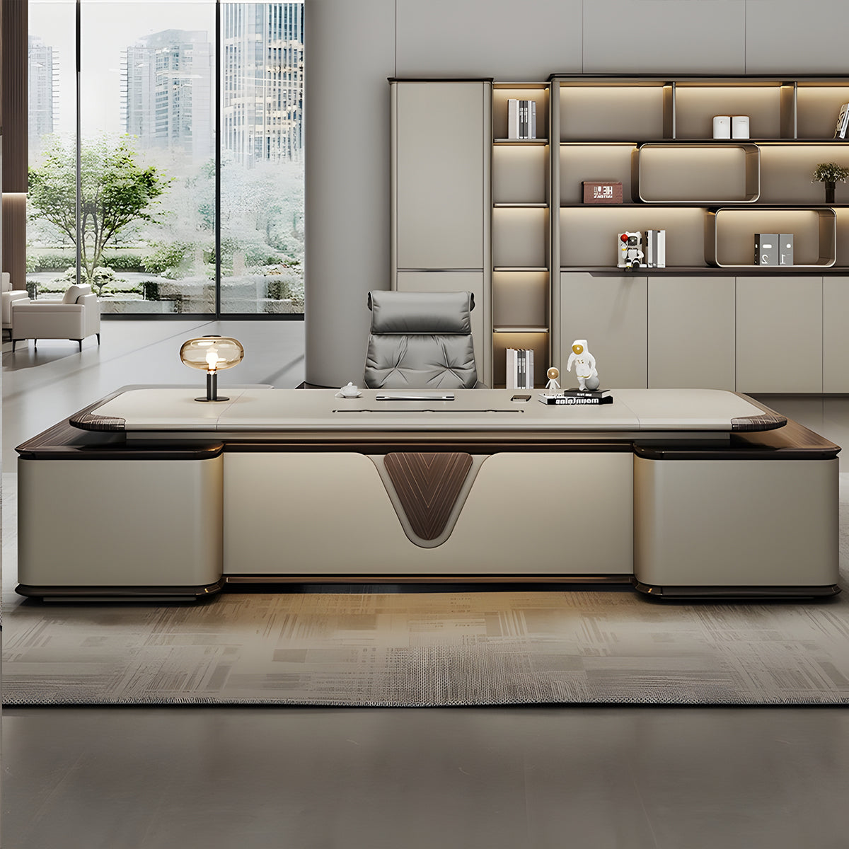 Executive Desk with Spacious Desktop & Power Rail