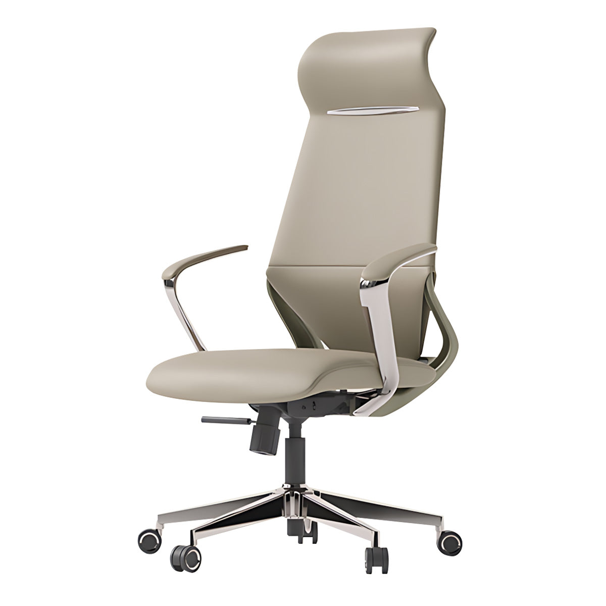 Minimalist Multifunctional Leather Office Chair with Lumbar Support