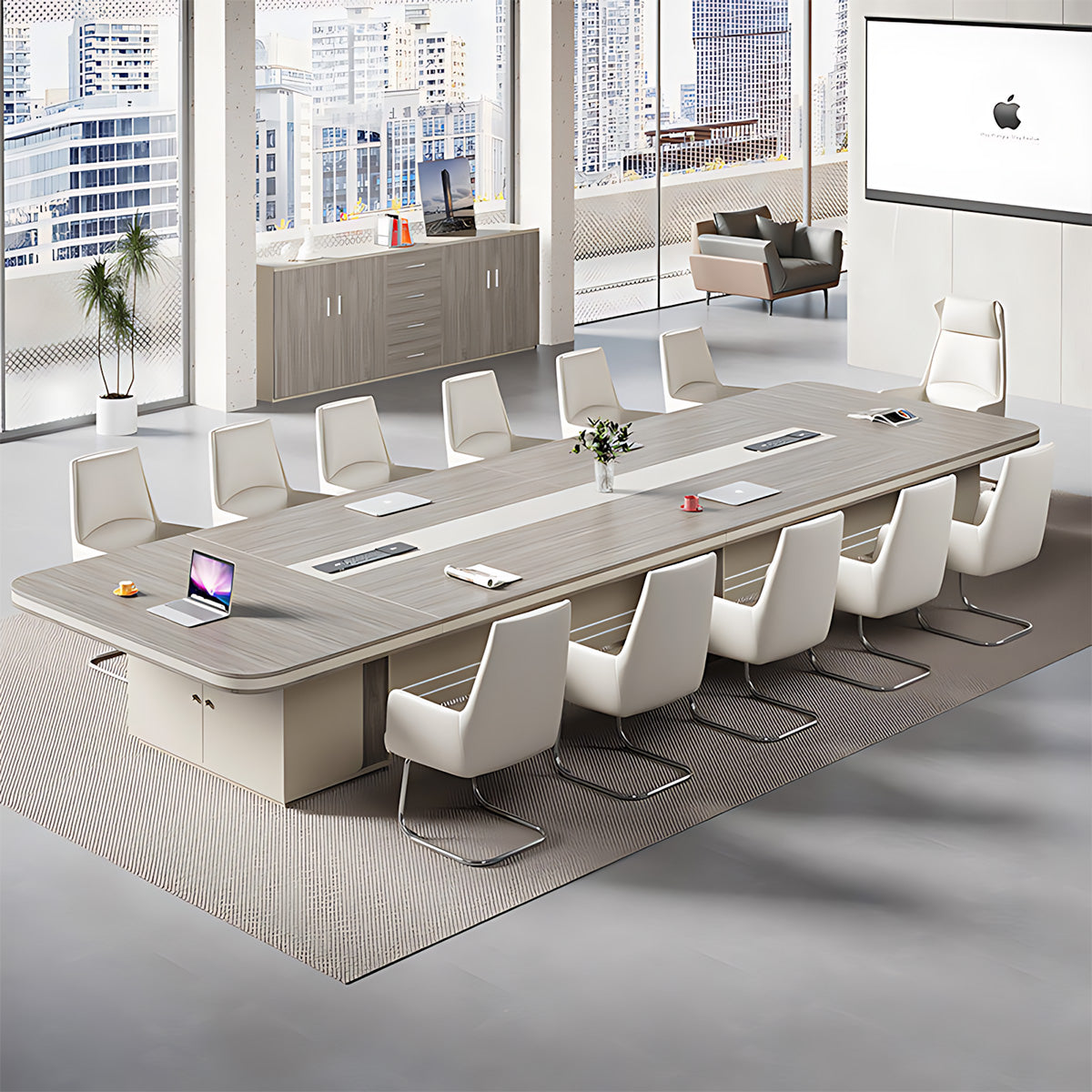 Conference Table, angled product view, for meeting room or boardroom, modern boardroom furniture