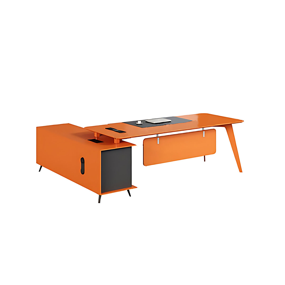 Simple Modern Light Luxury Orange Lacquer President Boss Office Desk