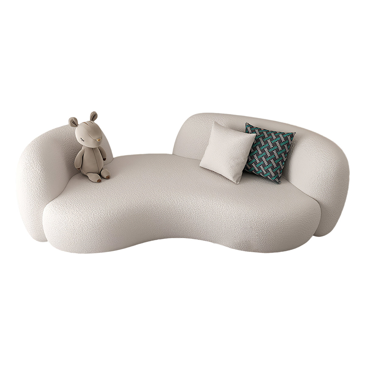 Modern Minimalist Upholstered Sofa with Rounded Corners