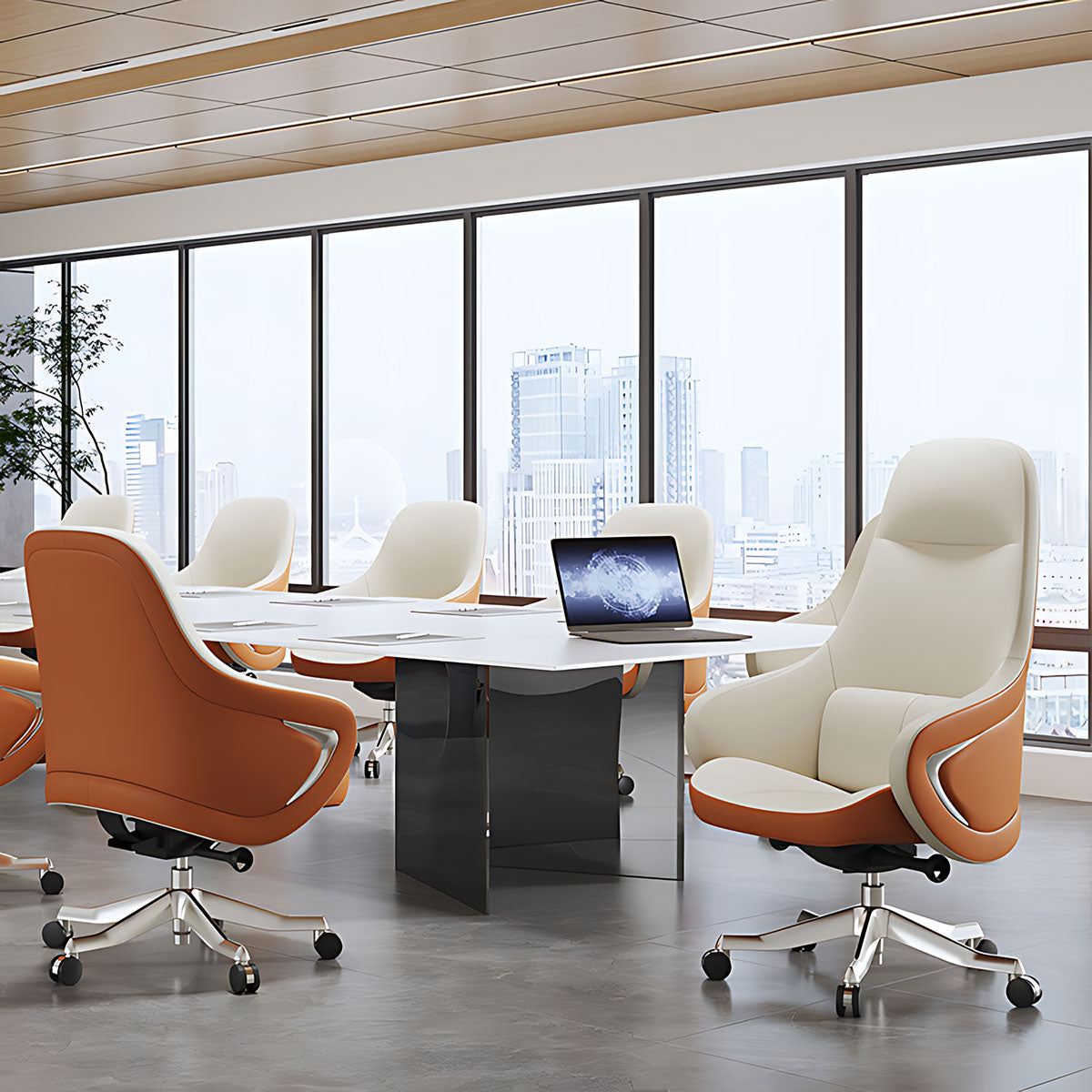 Stylish Office Chair with Headrest and Height Adjustment for Home & Office