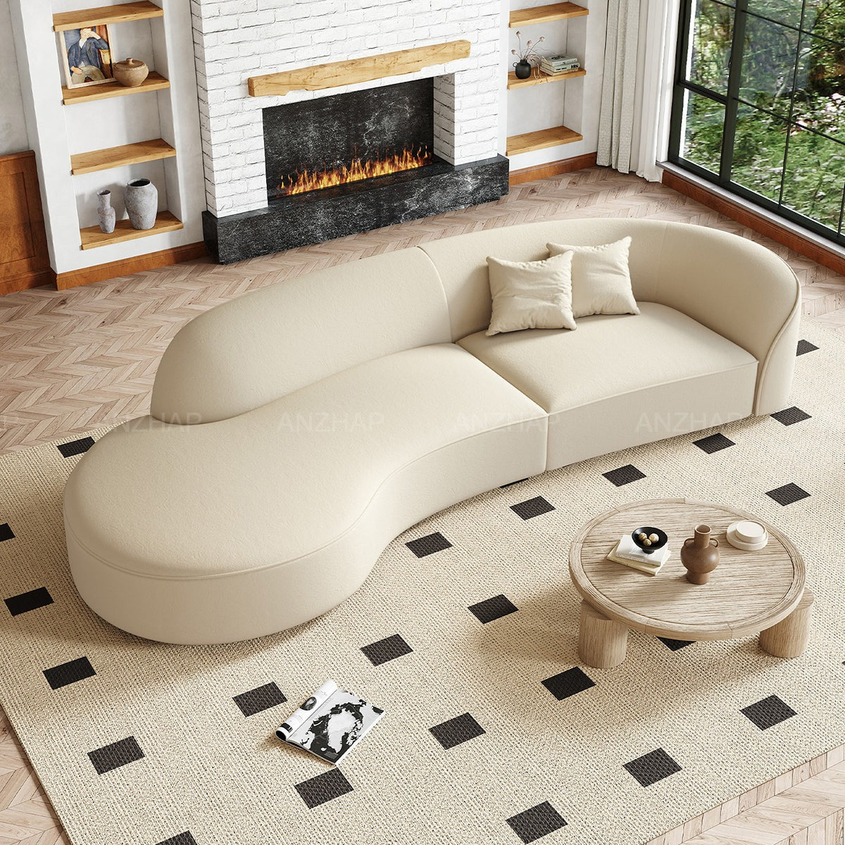 Luxury Creamy White Sofa for Living Room & Lounge（Stock Items）