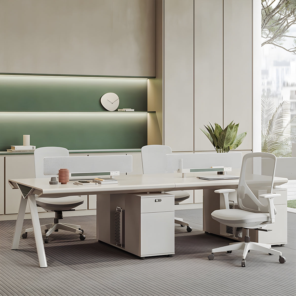 Employee Desk Eco Board Rounded Corner Aluminum Edge Ergonomic Privacy Panel
