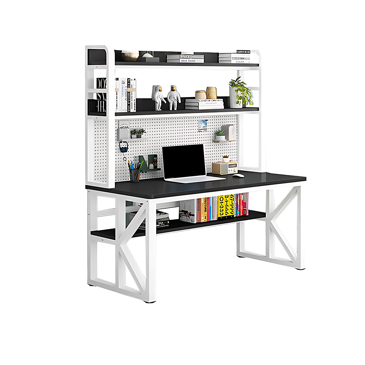 Modern Solid Wood Desk with Multi-Functional Storage & Efficient Organization