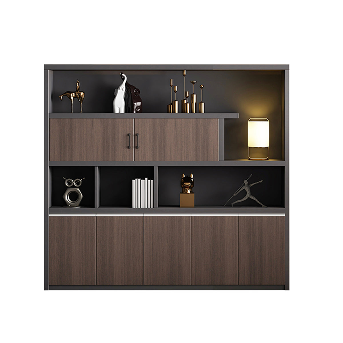 Modern Multi-Functional Storage Cabinet with Doors and Shelves