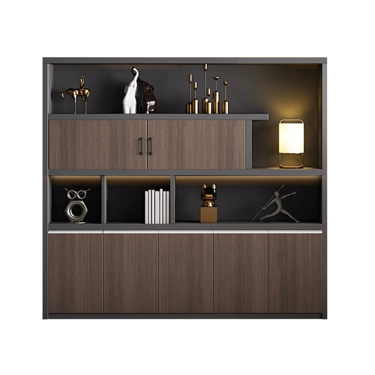 Modern Multi-Functional Storage Cabinet with Doors and Shelves