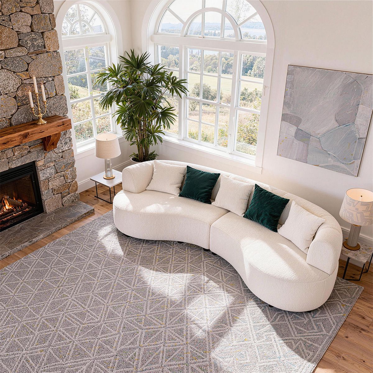 Minimalist Backrest Sofa with Thick Cushions for Cozy Living Rooms（Stock Items）