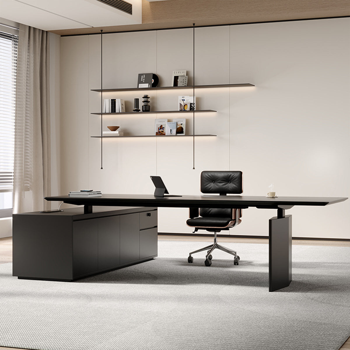 Premium Executive Electric Standing Desk Adjustable Height with Storage