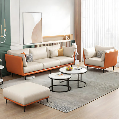 Modern Upholstered Leather Sofa