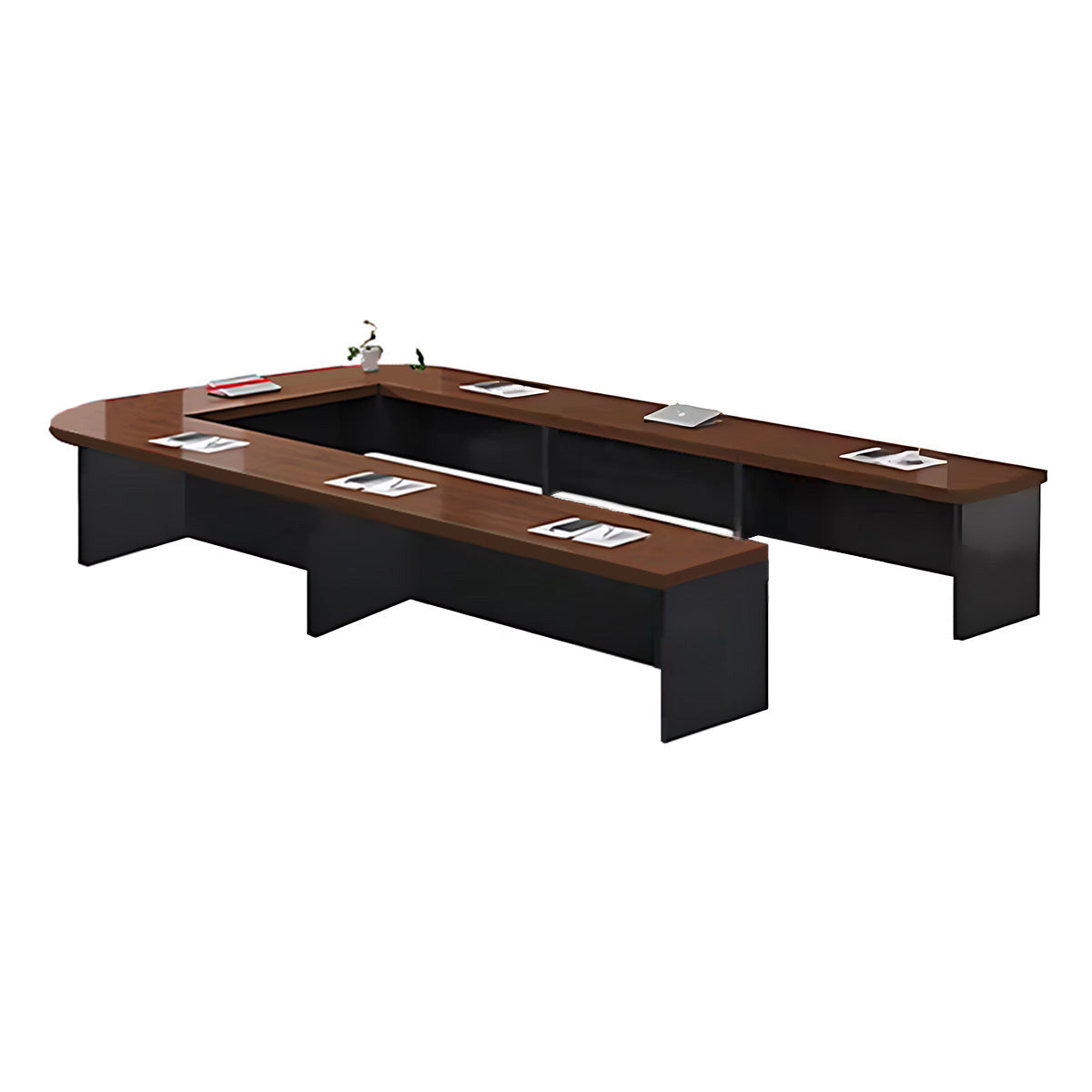 U-Shaped Conference Table 94–299 in Wide (8–25 ft) for 6–24 People with Built-In Power Outlets