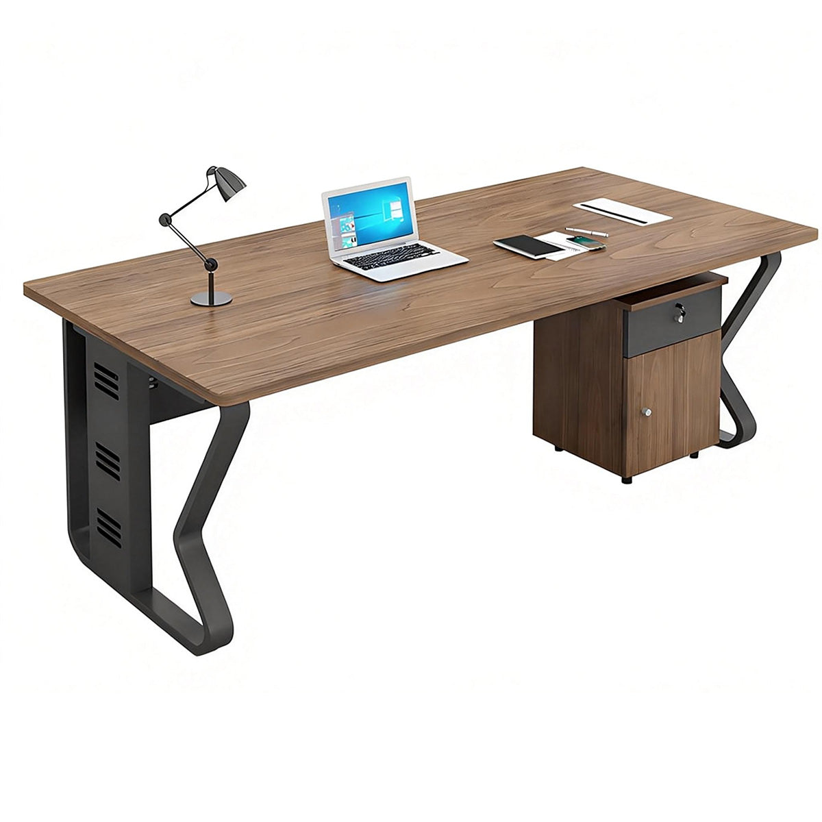 Minimalist Executive Desk with Privacy Panel for Office