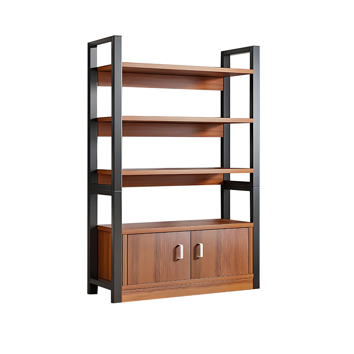 Modern Bookshelf with Thick Wood Shelves, Durable Open Storage