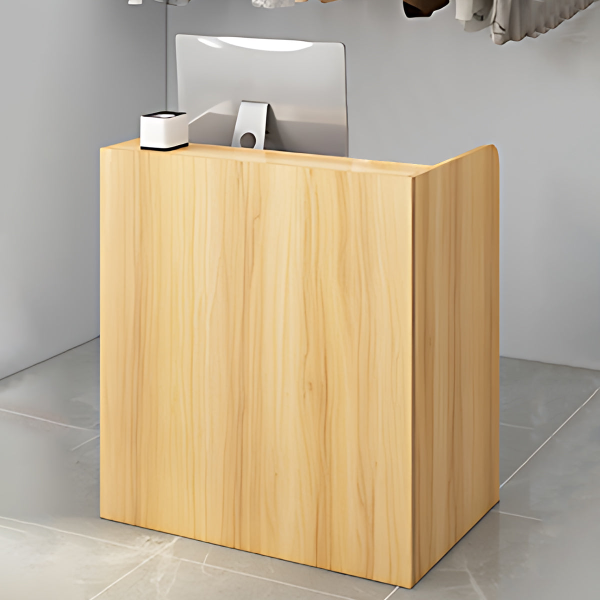 Efficient and Compact Modern Reception Desk with Dust-Proof Storage Cabinet（Stock Items）