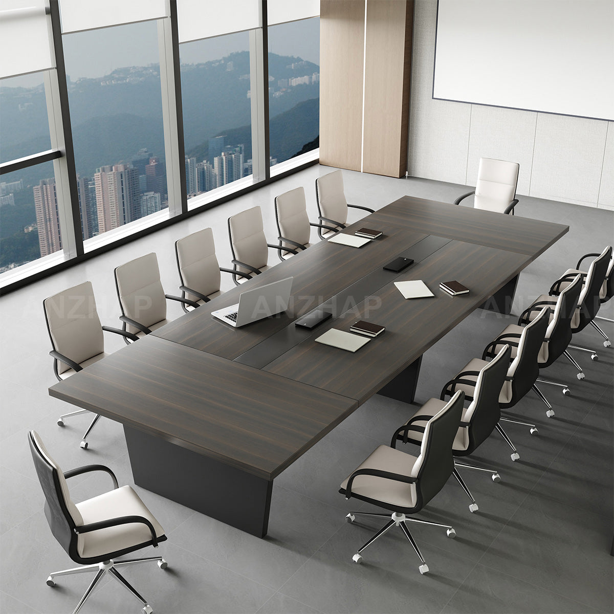 Stylish and Premium Spacious Conference Table with Two-Tone Design