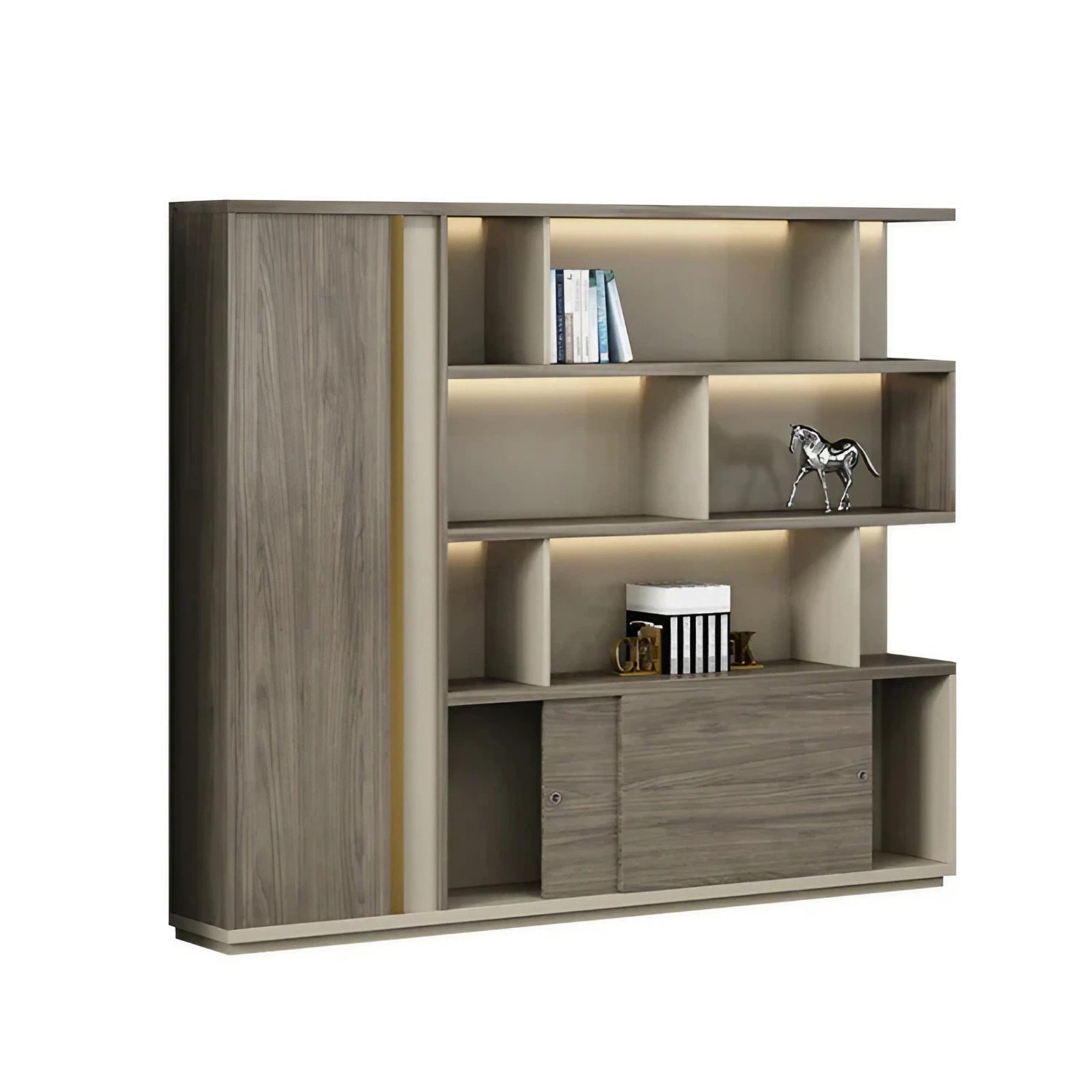 Classic and Stylish Floor-standing File Cabinet with Open Storage Compartments Design