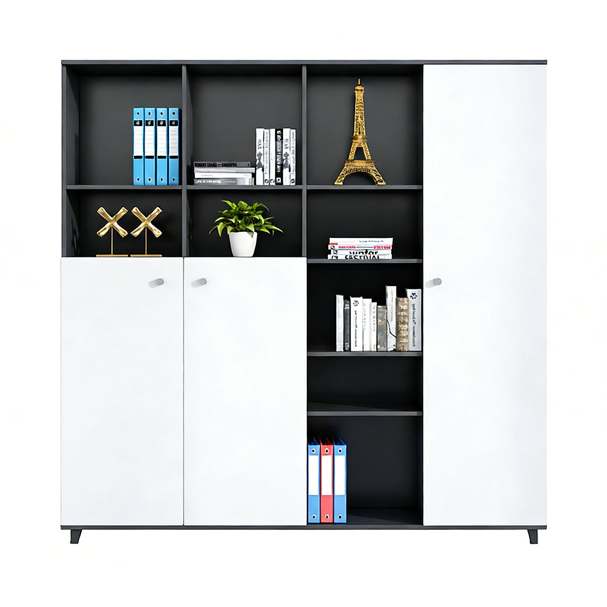 Minimalist Filing Cabinet with Raised Steel Base for Offices