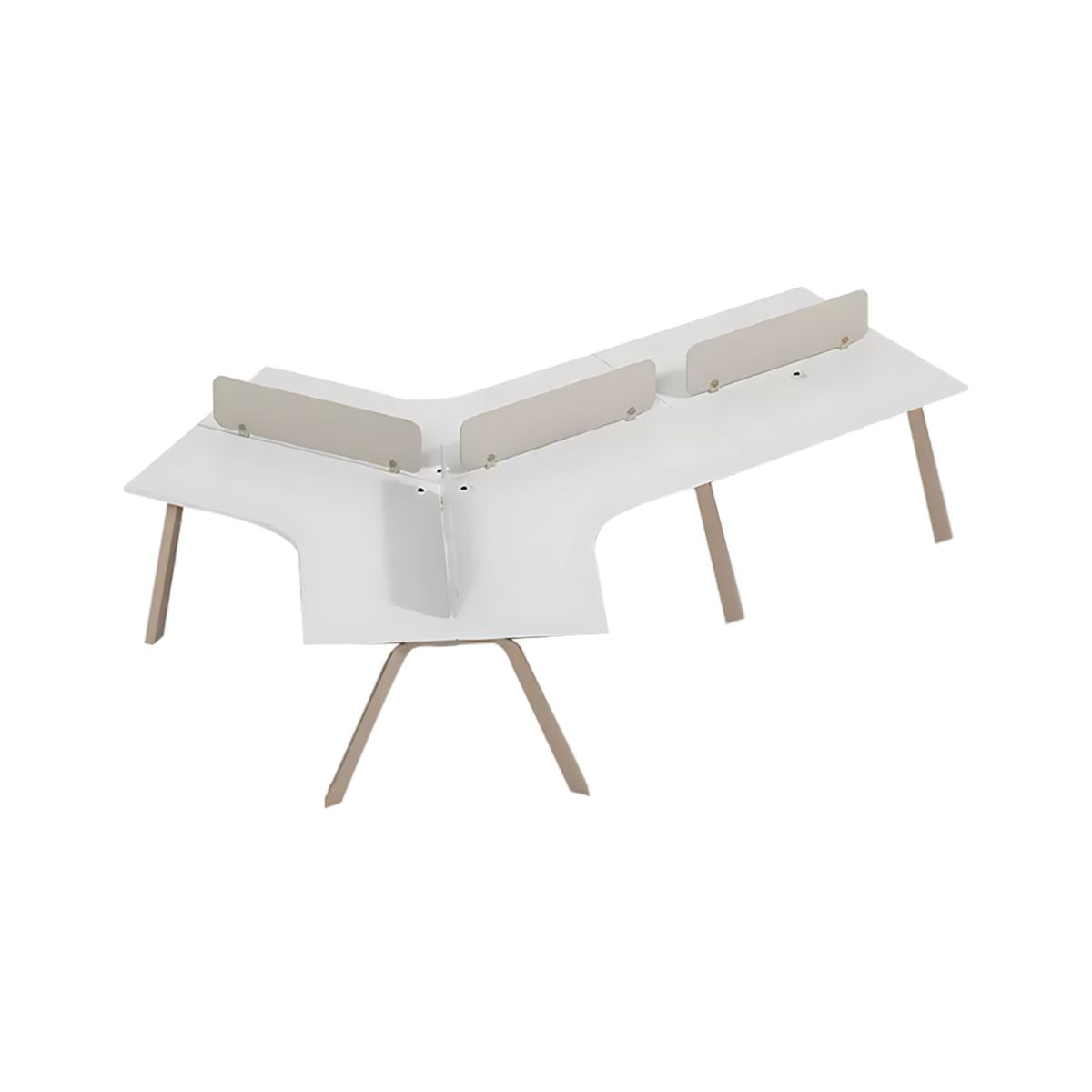 Office Desk, Khaki + White, Khaki + White finish, L123" x W88" x H30", for executive office workspace, modern executive office furniture