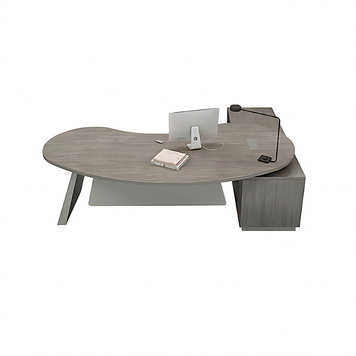 Minimalist and Modern Arc-Shaped CEO Desk