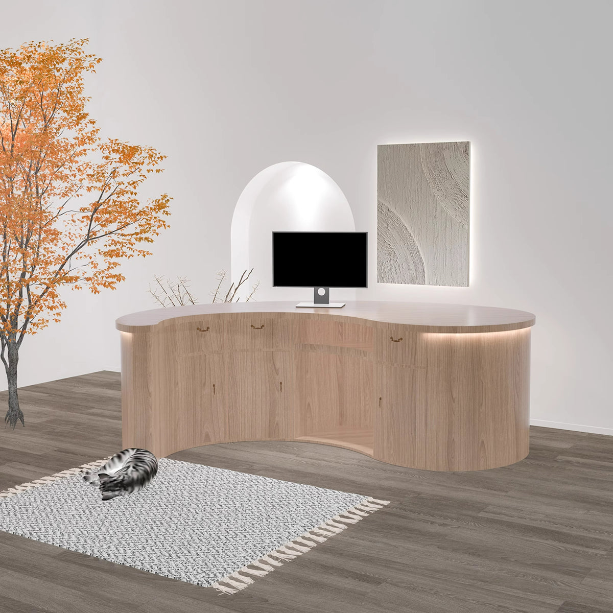 Elegant and Sophisticated Curved Reception Desk