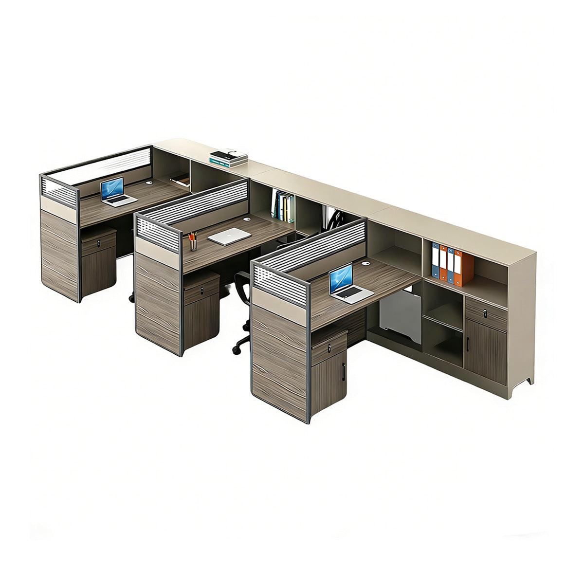 Contemporary Minimalist Multi-functional Office Desk with Partition Design
