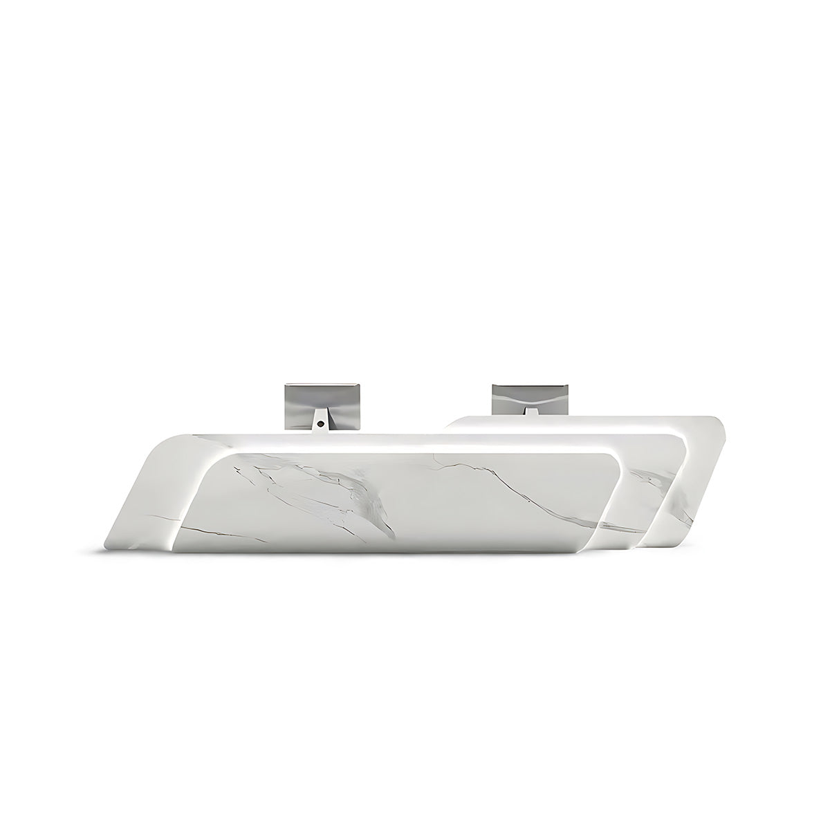 Modern Reception Desk Faux Marble LED Lighting CARB-Compliant Durable Design