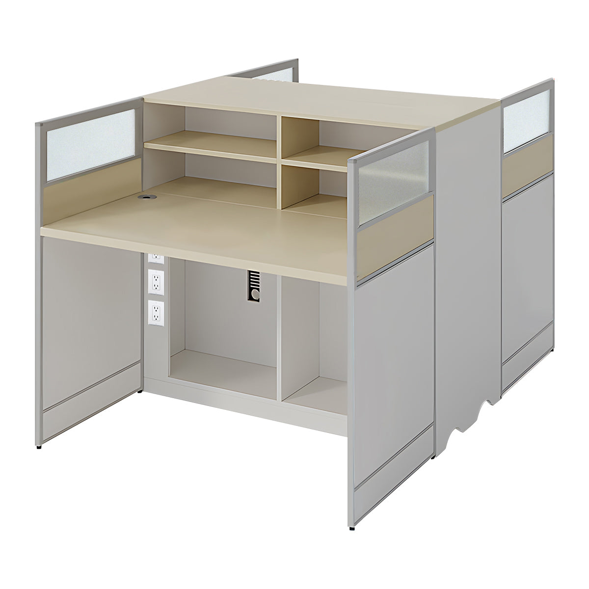 Stylish Ergonomic Office Desk with Semi-Transparent Partition Screen