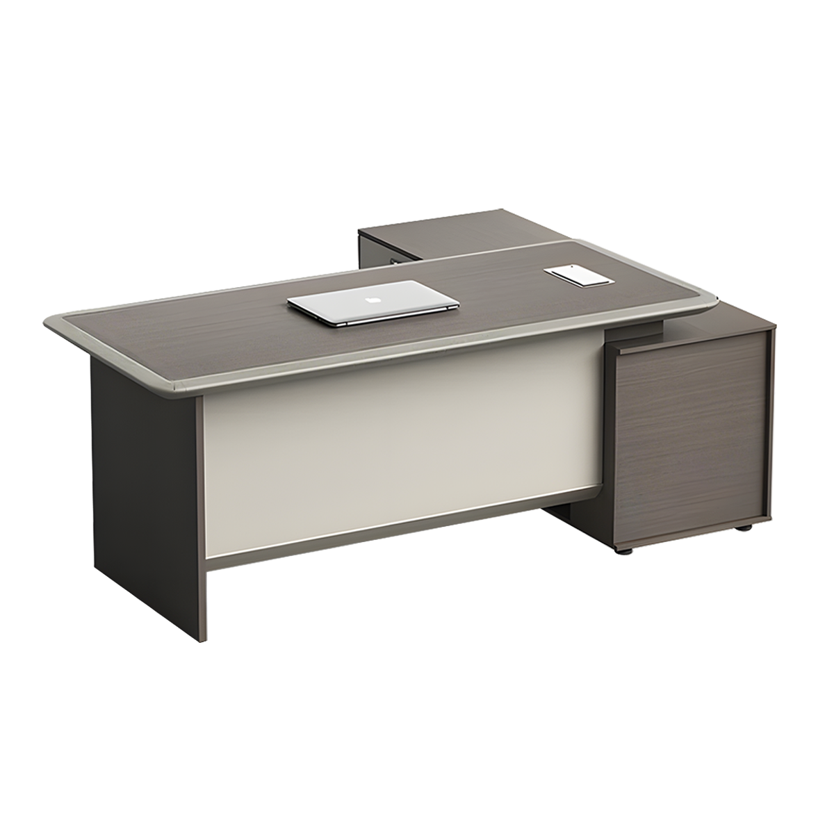 Premium Spacious Office Desk Aluminum Edge Scratch Resistant Lockable Drawers