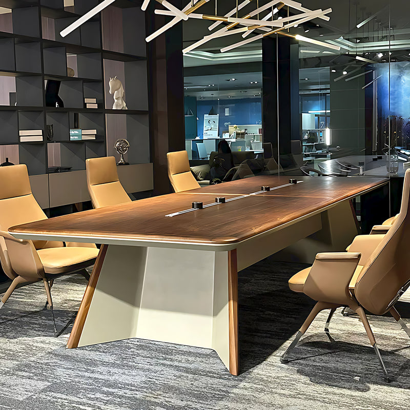 Elegant Modern Conference Table with Practical Cable Management Box