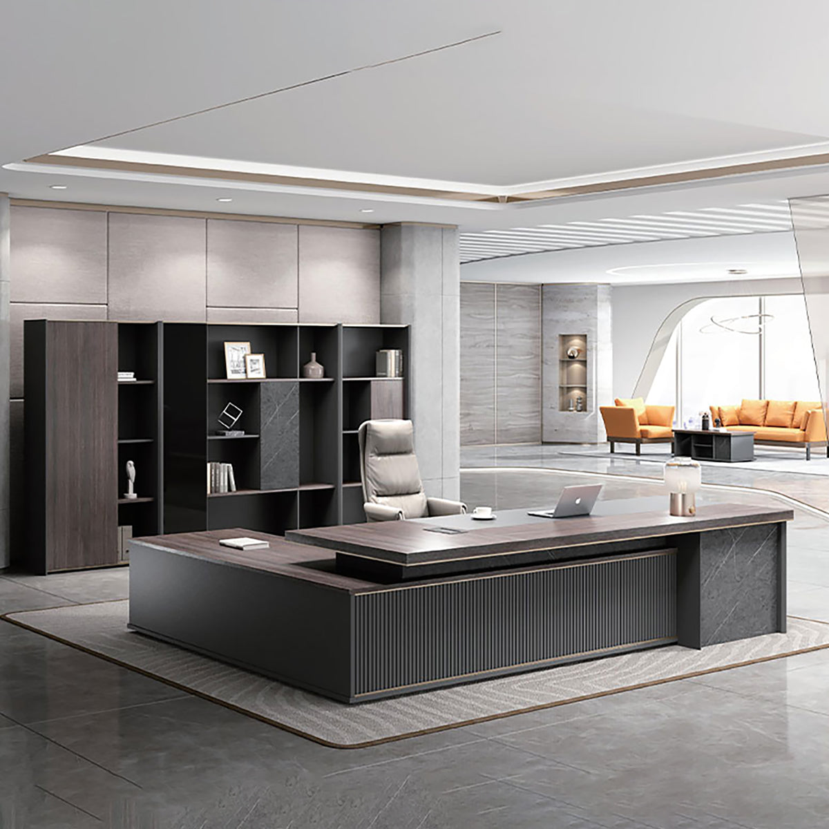 Luxurious Executive Desk with Thick Base