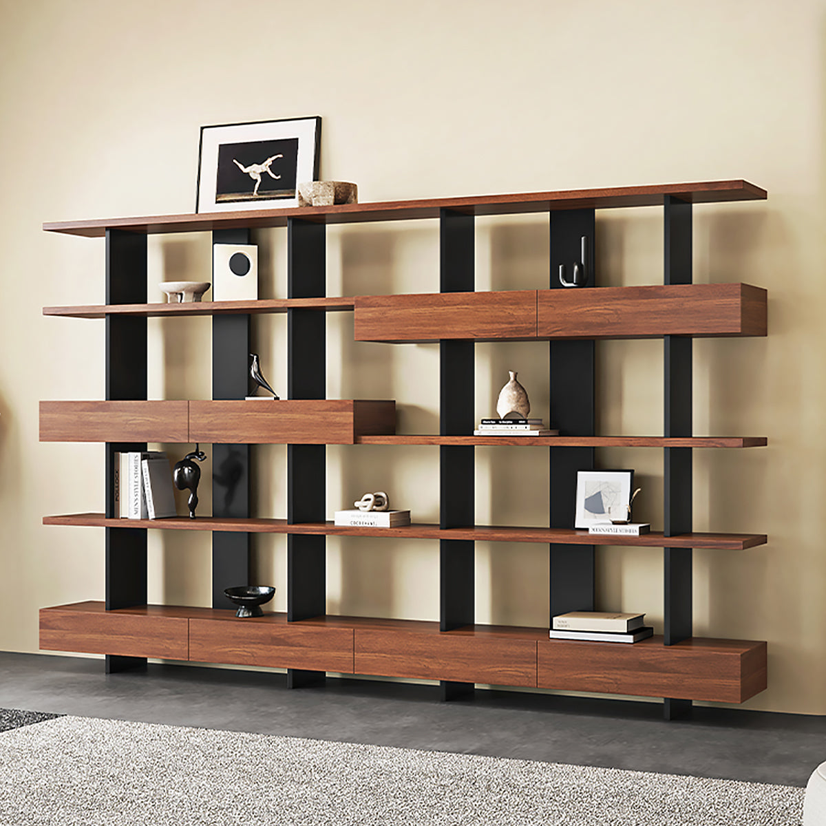 Eco-Friendly Wooden Bookshelf, Modern Storage with Multi-Layer Shelves
