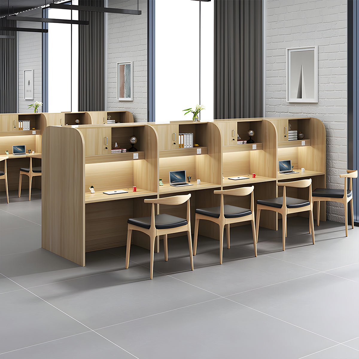 Modern Eco-Friendly Office Desk with Lockable Cabinet