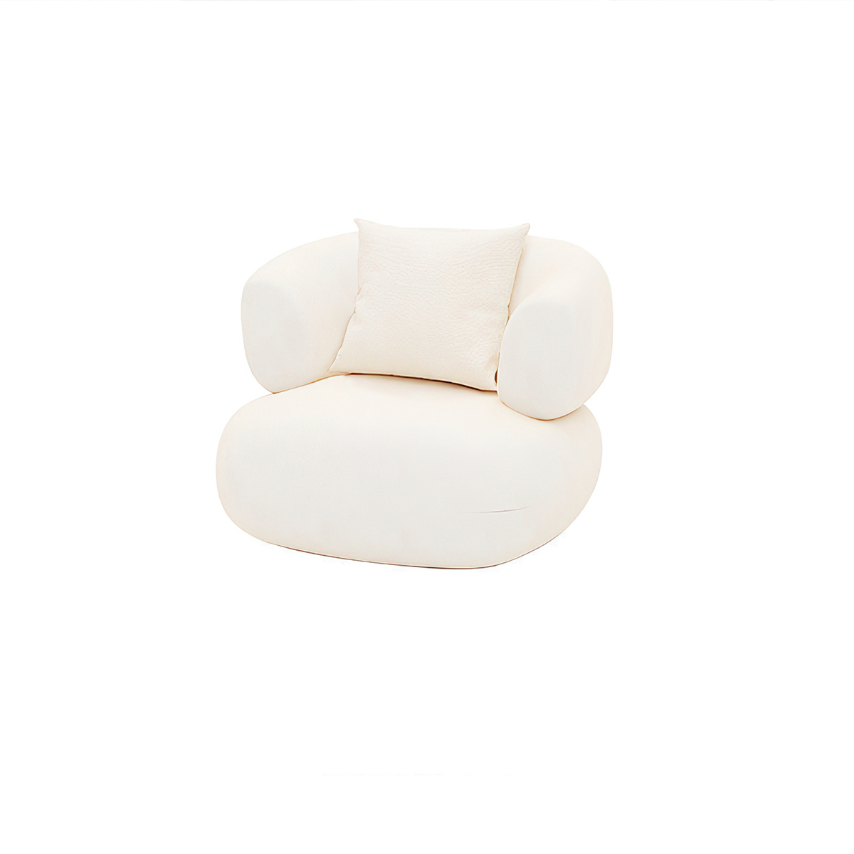 Nordic-Style White Sofa with Curved Back Design