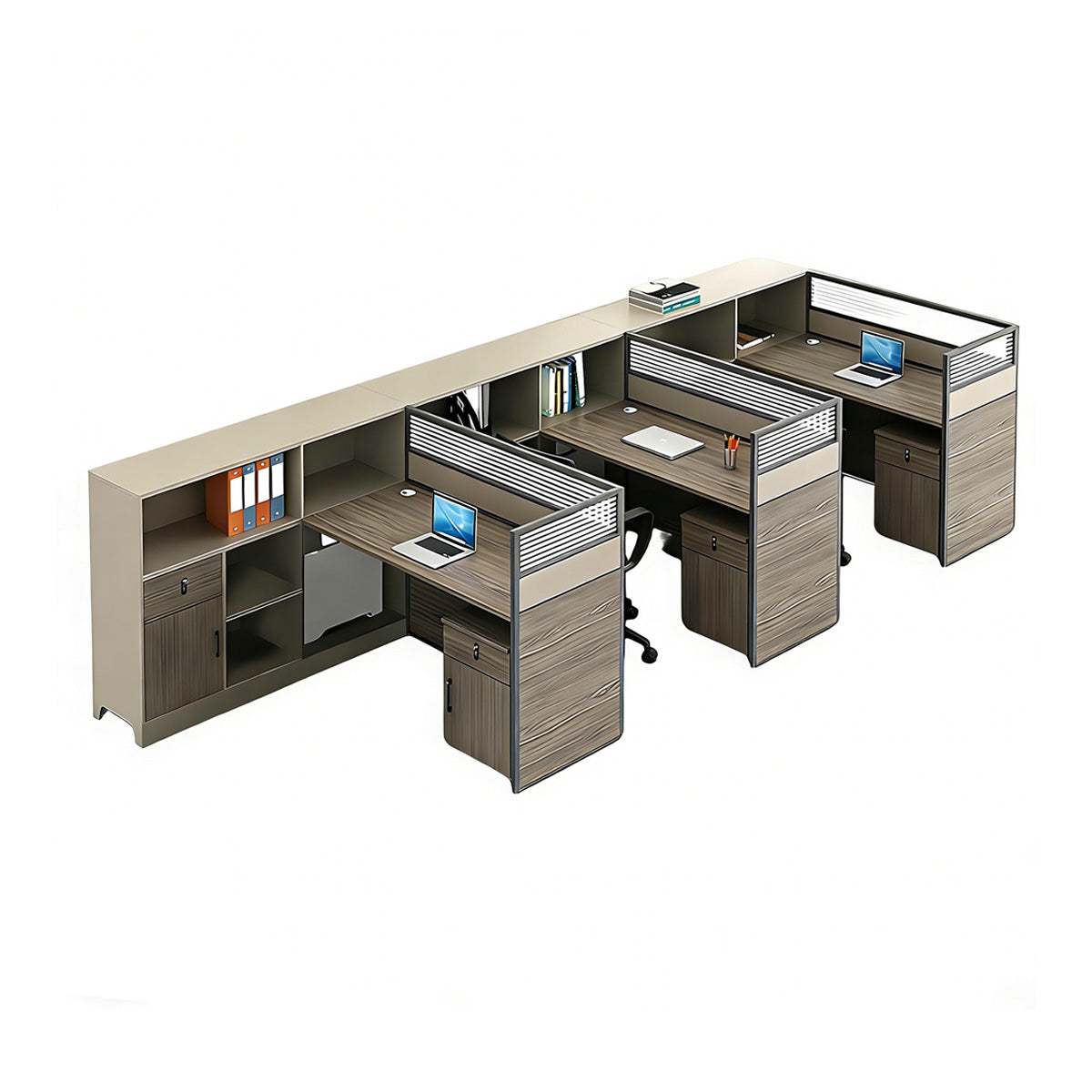 Contemporary Minimalist Multi-functional Office Desk with Partition Design