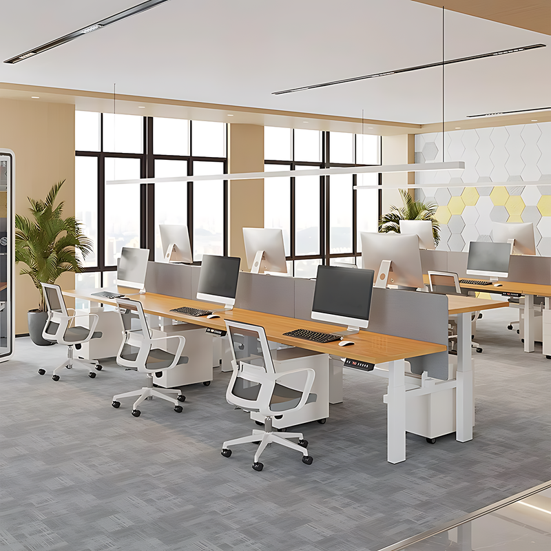 Stylish Modern Electric Height Adjustable Desk with Sturdy Legs and Spacious Desktop