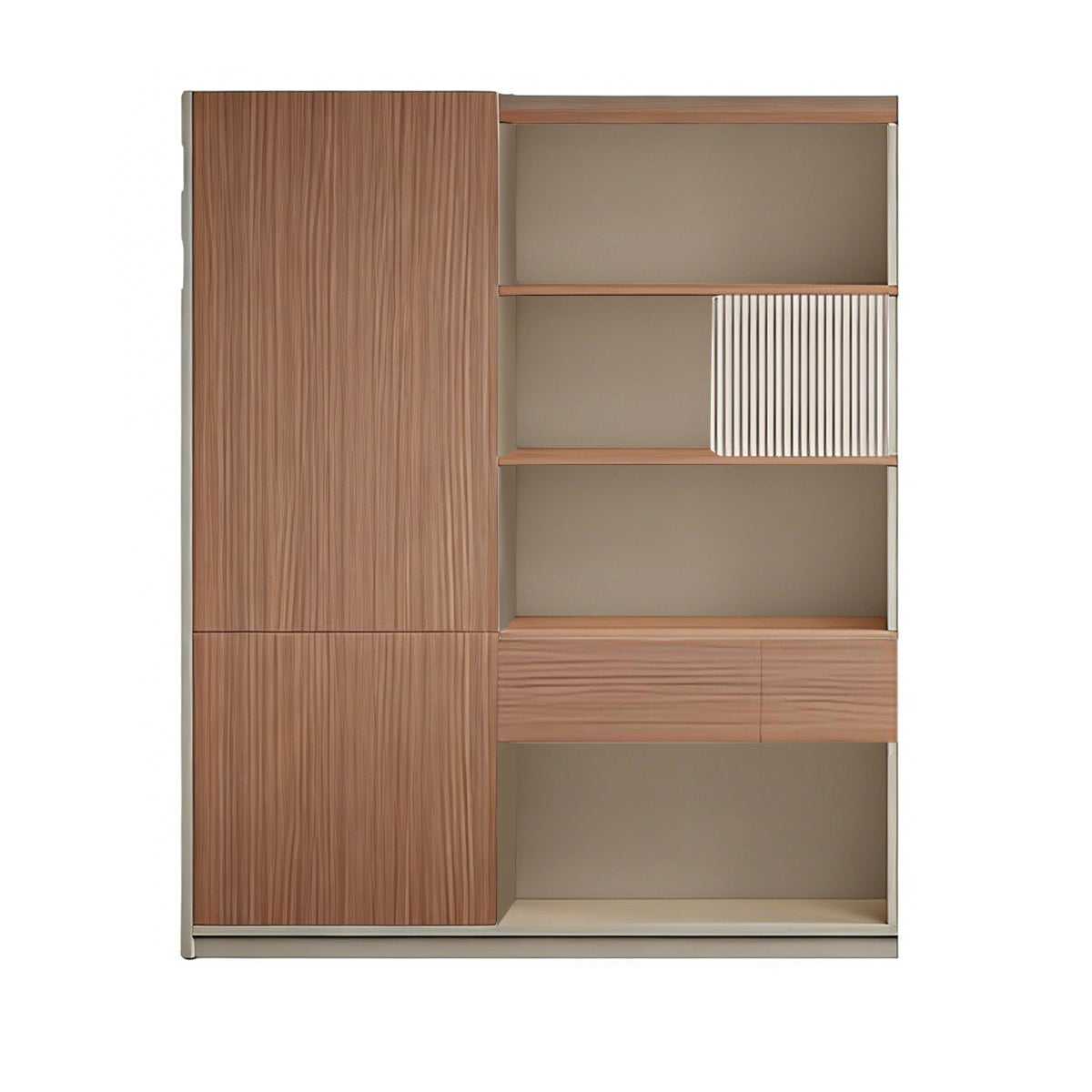 Minimalist Storage Cabinet with Open & Closed Compartments