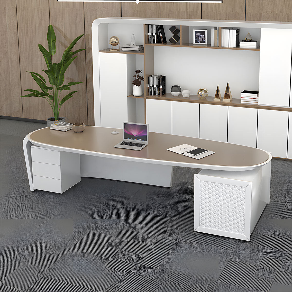 Executive Piano-like Lacquer Office Desk - Eco Friendly & Sleek