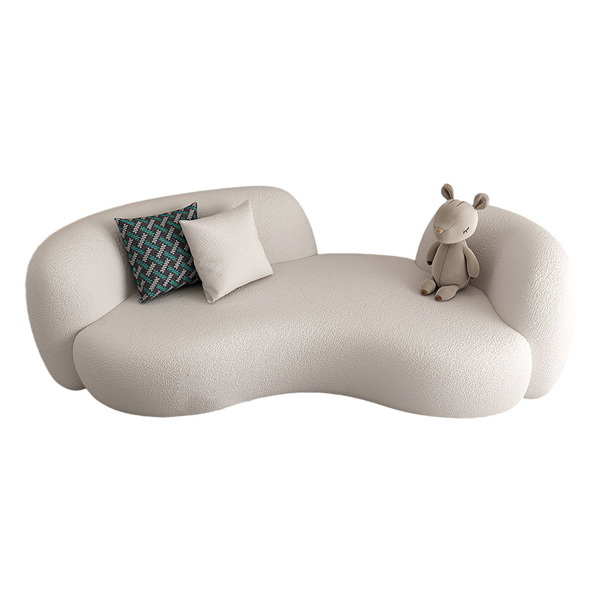 Modern Minimalist Upholstered Sofa with Rounded Corners