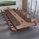 Modern Leather Conference Table with Eco Friendly Material and Cable Management