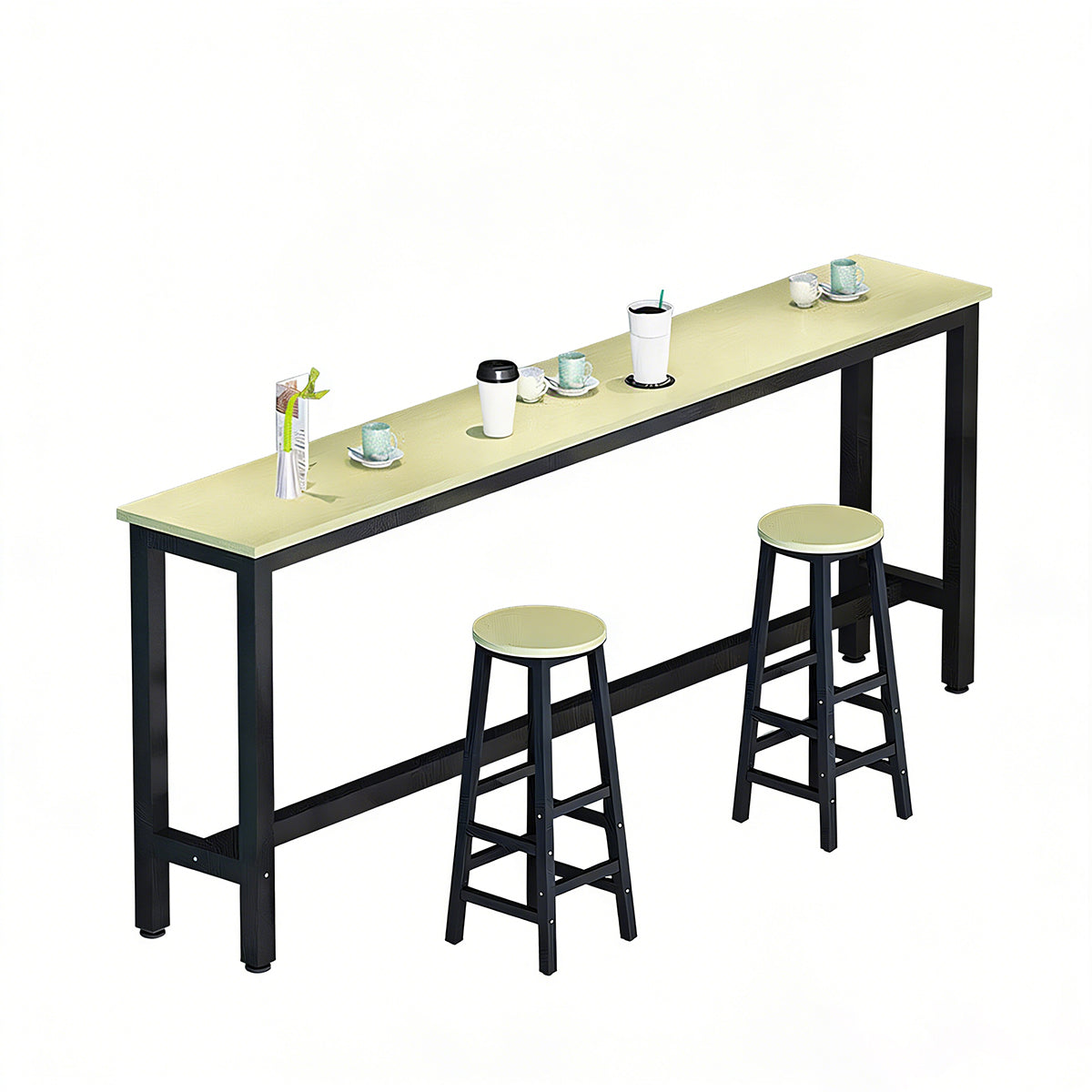 Solid Wood Bar Table Narrow Long Bar Top Table