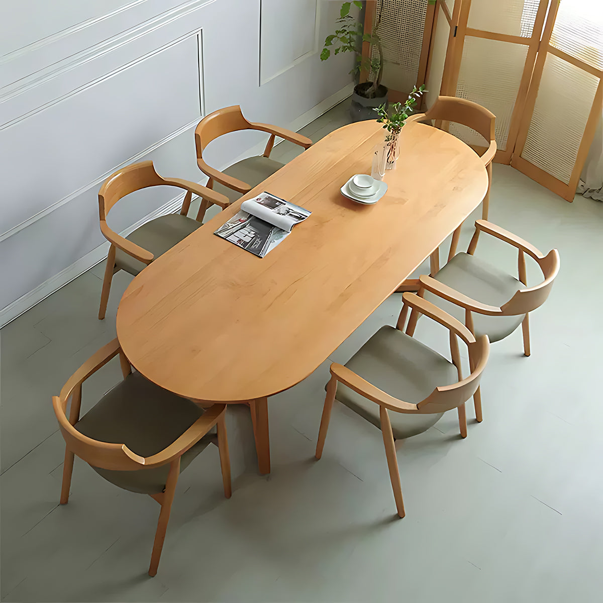 Oval Small Home Log Conference Table