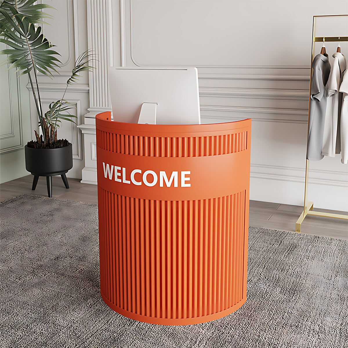 Elegant Curved Reception Desk for Offices, Restaurants & Retail Spaces