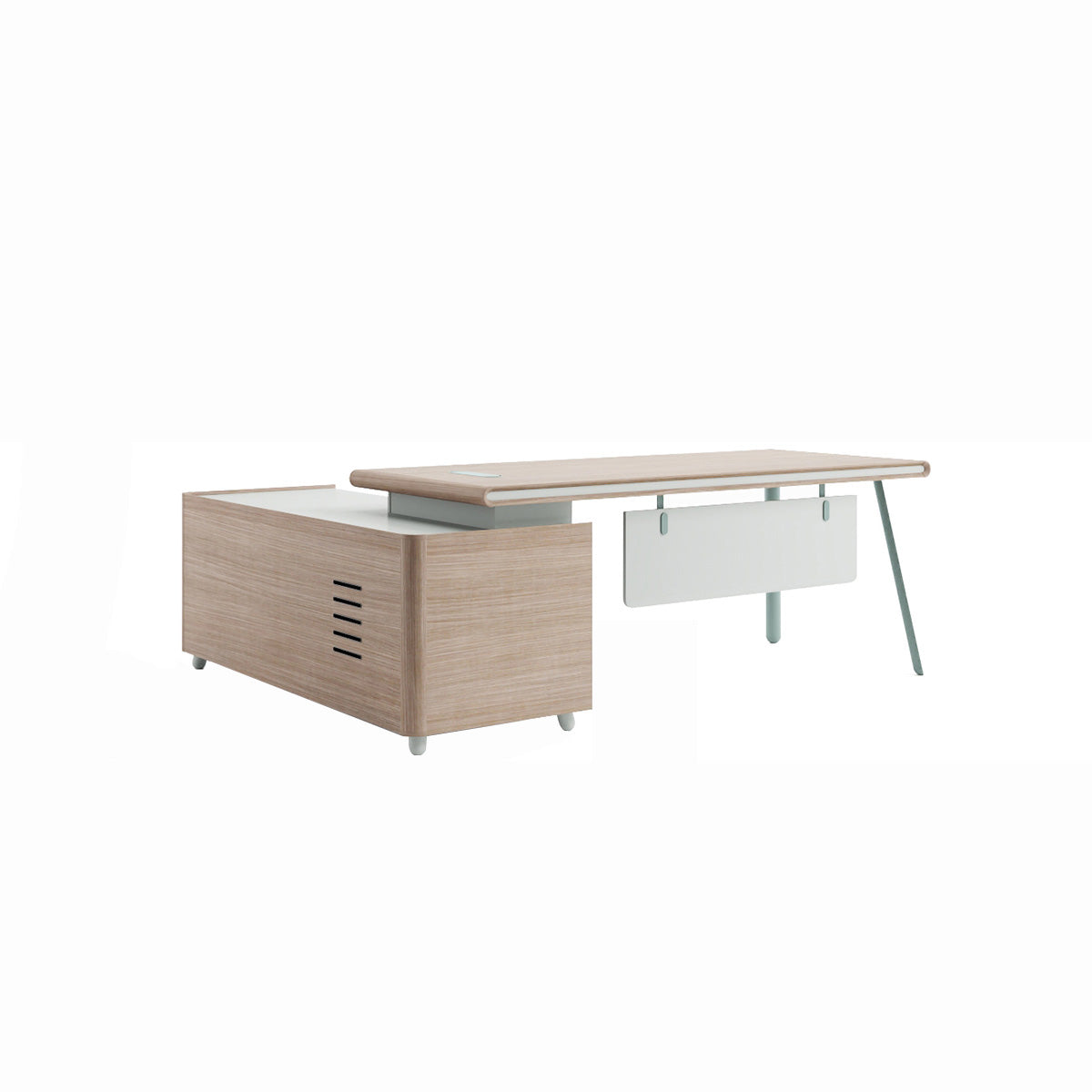 Minimalist Executive Desk with Rectangular Privacy Panel Design