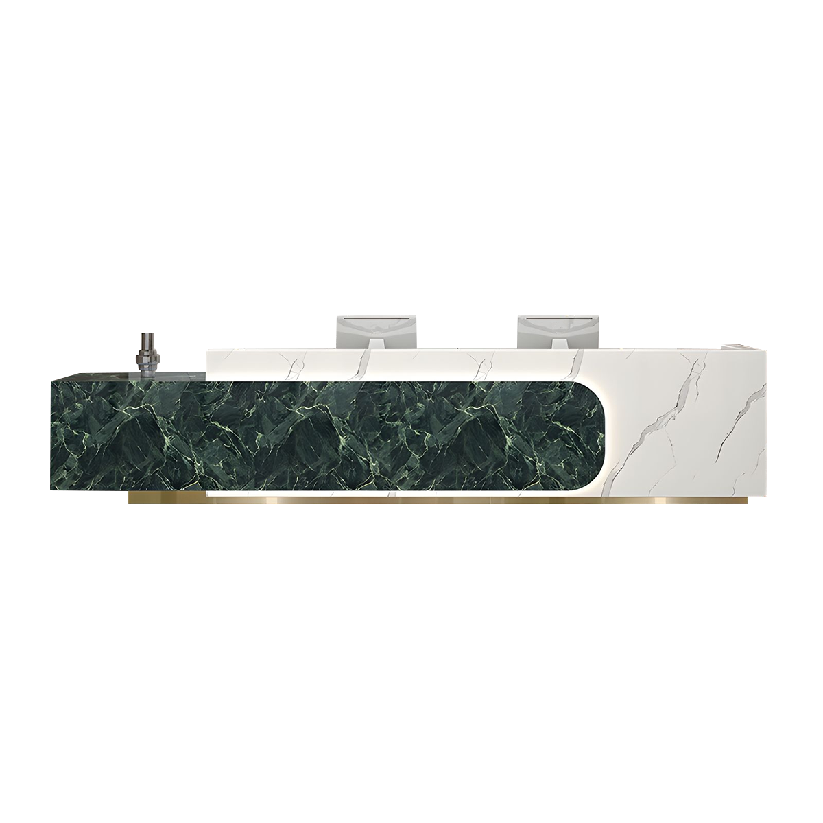 Luxury Modern Natural Stone Reception Desk Storage Drawers Cabinets